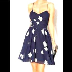 Band of Outsiders navy silk blend floral dress
